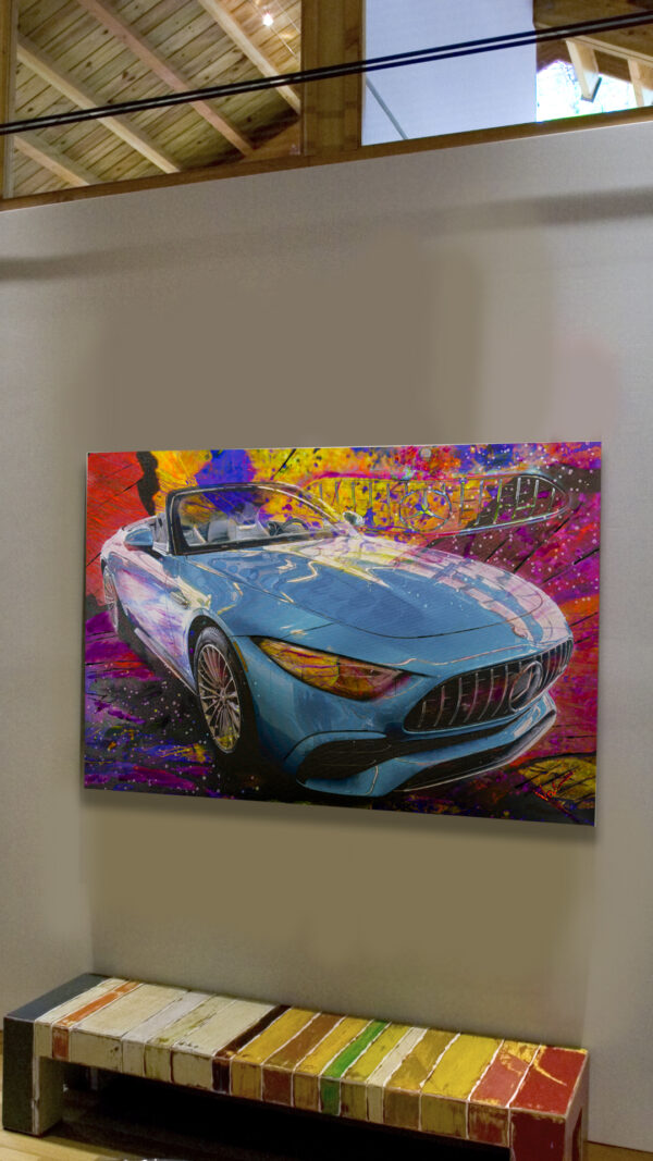 Abstract Mercedes AMG SL 43 Roadster 2023 by artist Michael John Valentine