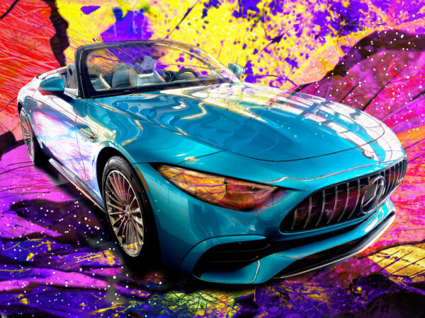 Abstract Mercedes AMG SL 43 Roadster 2023 by artist Michael John Valentine