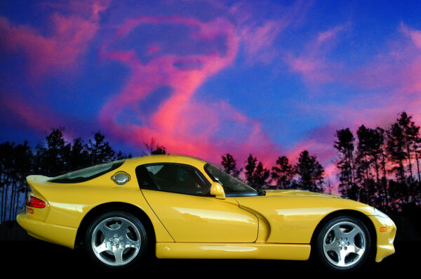 Dodge Viper Car Art with Vaporized Clouds by artist Michael John Valentine