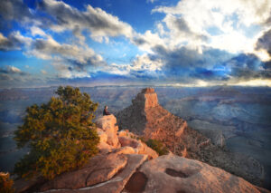 Alone In A Quiet Place Grand Canyon Sunrise painting on canvas by artist Michael John Valentine