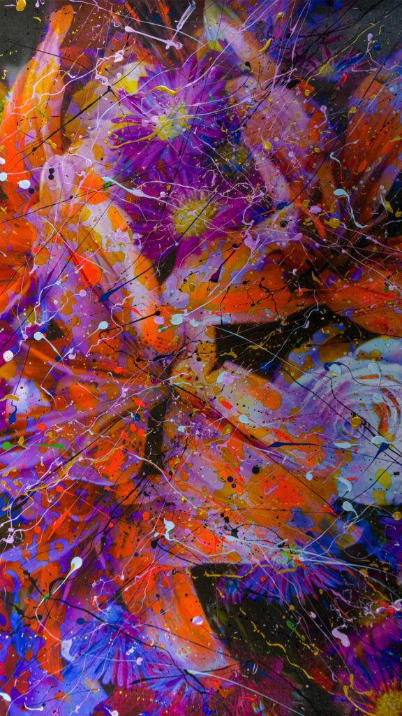 Abstract Avatar Flower Painting On Canvas by Artist Michael John Valentine