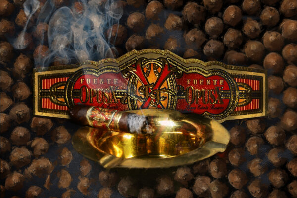 Fuente Opus X Cigar Painting On Canvas By Artist Michael John Valentine