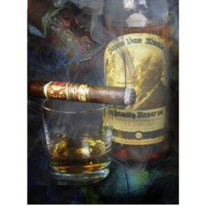 Opus X Cigar and 15 Year Pappy Van Winkle's Bourbon Poster Print by artist Michael John Valentine