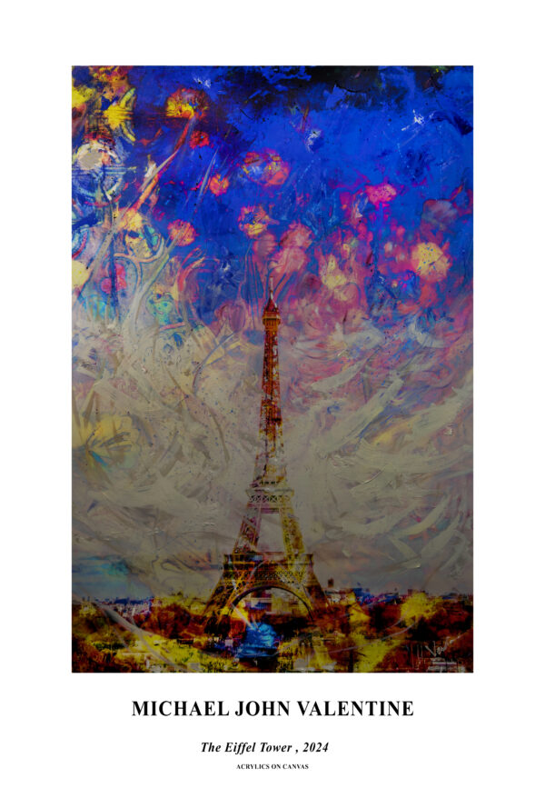 The Eiffel Tower Paris France Abstract Poster Print by artist Michael John Valentine