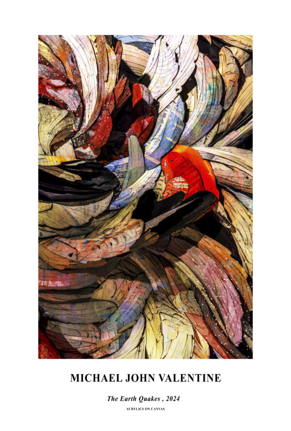 Fine Art Abstract Poster Print Titled The Earth Quakes by artist Michael John Valentine