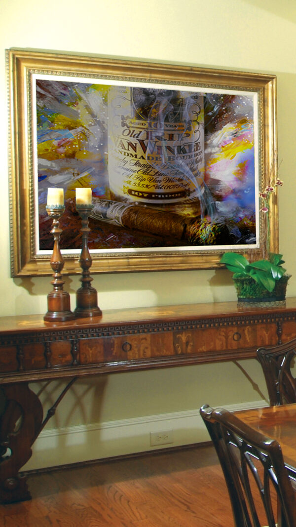Pappy Van Winkle 10 Year Bourbon and Drew Estate Cigar Painting by Michael John Valentine