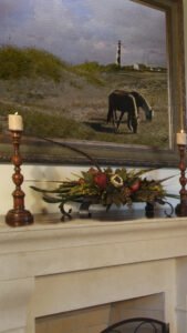 Shackleford Wild Horses and Cape Lookout Lighthouse Painting