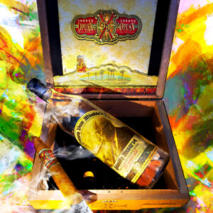 Down to the last drops and puffs Opus X and Pappy 15 year painting