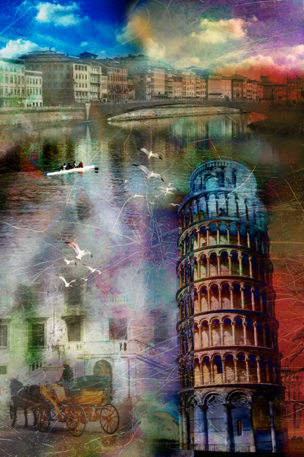 Florence Italy Abstract Modern Art Painting On Canvas by Artist Michael John Valentine