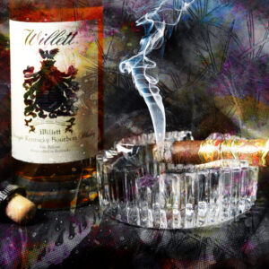 Willett Bourbon Whiskey with Arturo Fuente Opus X Cigar by artist Michael John Valentine