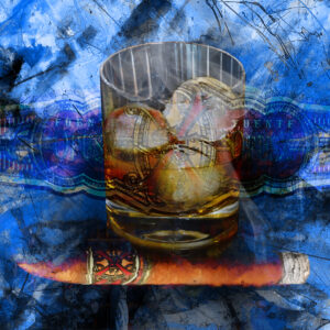 Arturo Fuente Opus X Cigar and Bourbon On The Rocks Painting