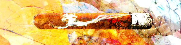 Abstract Mixed Media Cigar Painting by Artist Michael John Valentine