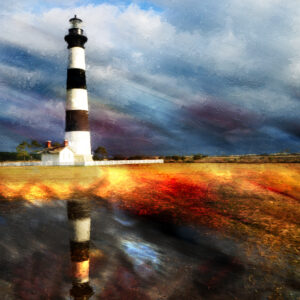 11 x 14 Fine Art Abstract Matted Print Bodie Island Lighthouse Nags Head North Carolina