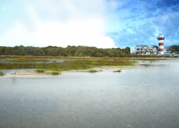 11 x 14 fine art matted print Hilton Head Harbour Town Lighthouse