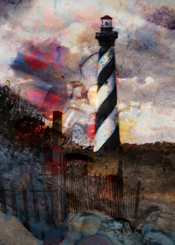 11 x 14 Fine Art Print Matted Cape Hatteras Abstract Lighthouse Outer Banks North Carolina