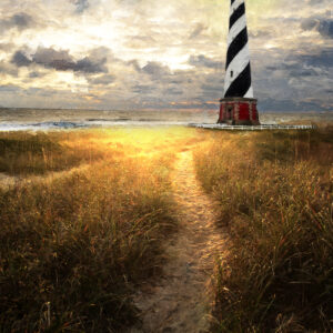 11 x 14 matted Cape Hatteras Pathway Lighthouse fine art print