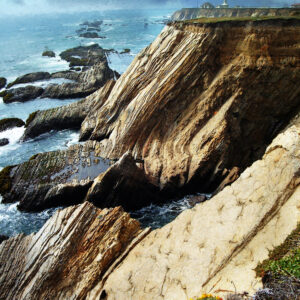 11 x 14 Matted Fine Art Print Cliffs of Pigeon Point Lighthouse