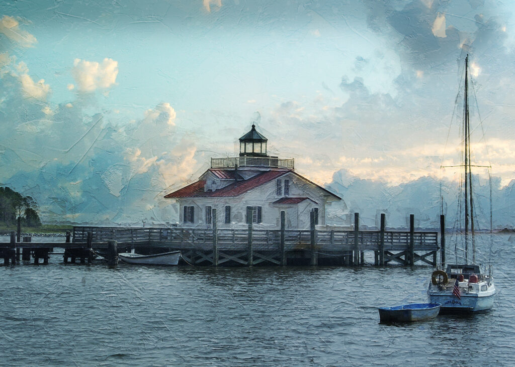 11 x 14 fine art matted print Roanoke Lighthouse