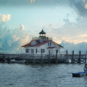 11 x 14 fine art matted print Roanoke Lighthouse