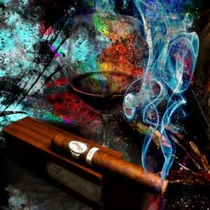 Davidoff ORO Blanco Cigar and Wine Abstract