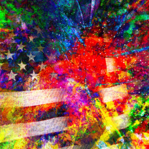 America Red White And Blue Abstract