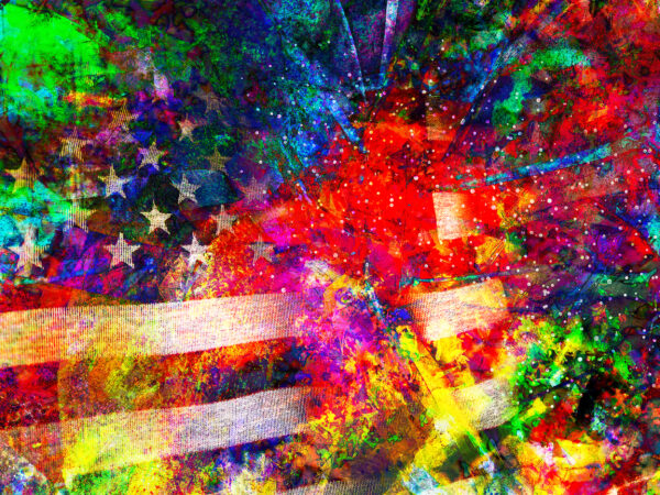 America Red White And Blue Abstract