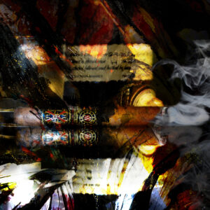 11 x 14 matted fine art print Opus X Cigar with Blantons Bourbon