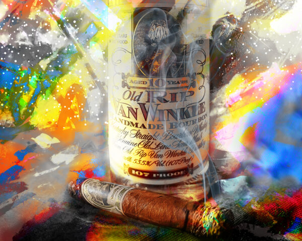 11 x 14 matted fine art print 10 Year Pappy and Drew Estate Pappy Van Winkle's Cigar