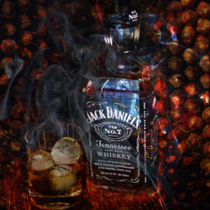 Jack Daniels with a Cohiba Cuban Cigar Fine Art Painting or Print