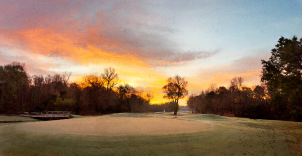 Fine Art Golf Print 7th 8th and 9th hole sunrise River Run Country Club Davidson