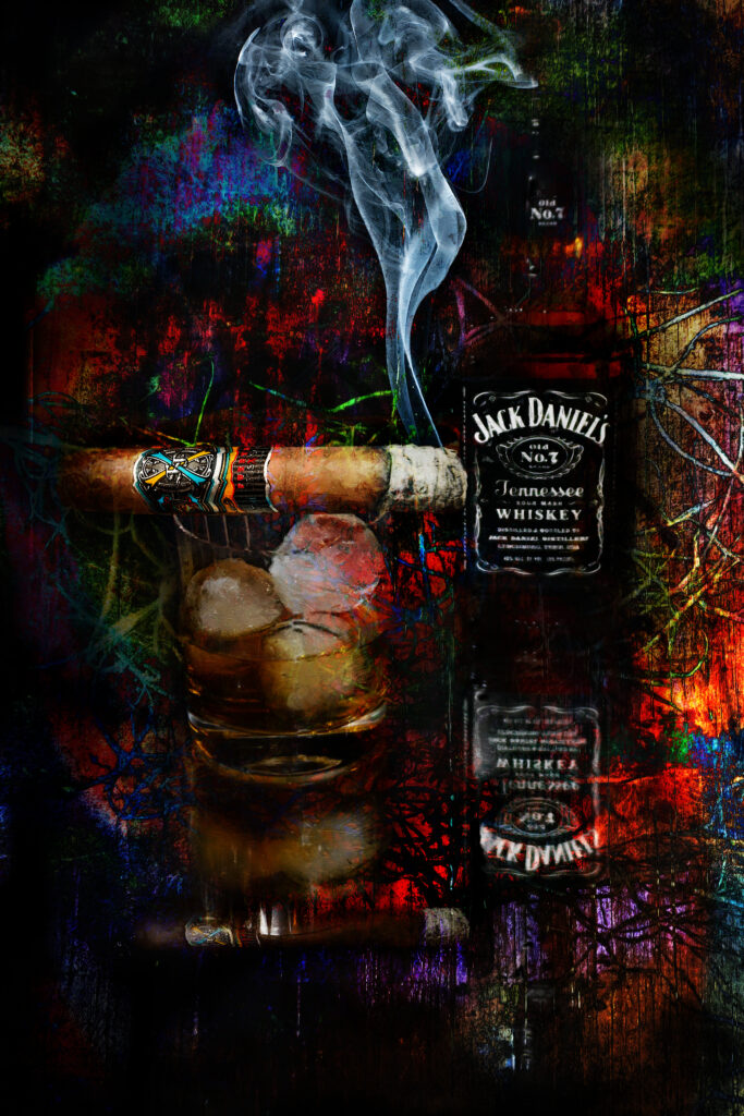 Fuente Opus X Society Cigar and Jack Daniels Fine Art Abstract