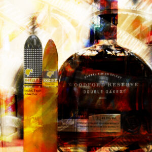 Cohiba Cubana Cigar with Woodford Reserve Bourbon Abstract