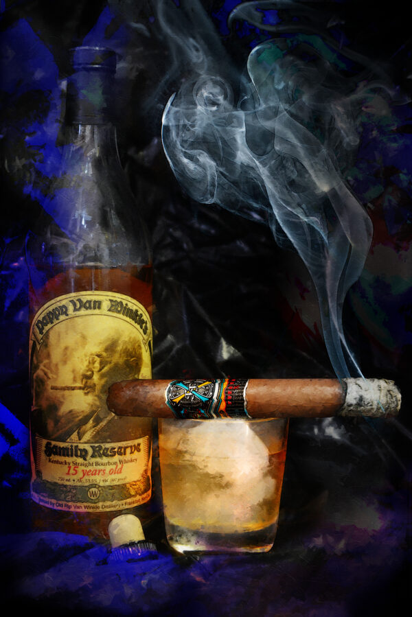 Society Opus X Cigar with 15 Year Papy Van Winkle's Bourbon