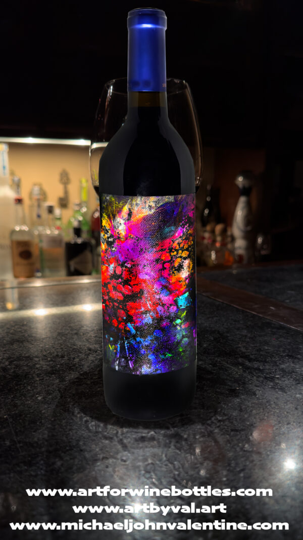 www.artforwinebottles.com featuring The Damn Best Abstract Series as wine labels