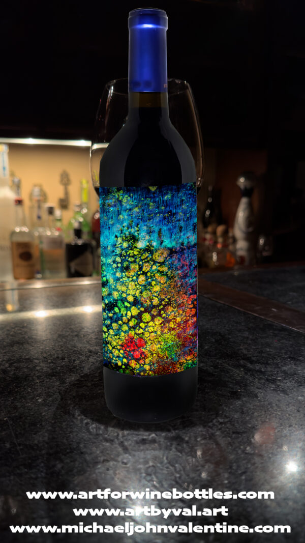 www.artforwinebottles.com featuring The Damn Best Abstract Series as wine labels