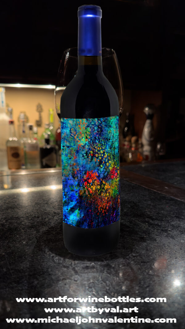 www.artforwinebottles.com featuring The Damn Best Abstract Series as wine labels