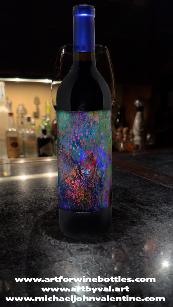 www.artforwinebottles.com featuring The Damn Best Abstract Series as wine labels