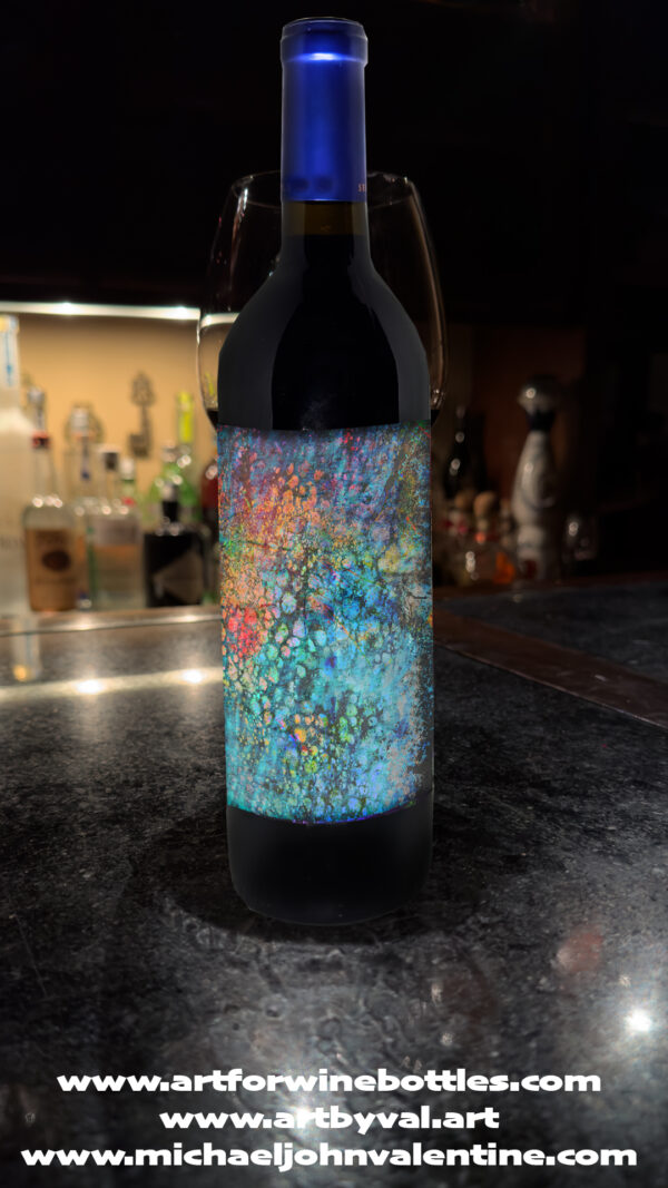 www.artforwinebottles.com featuring The Damn Best Abstract Series as wine labels