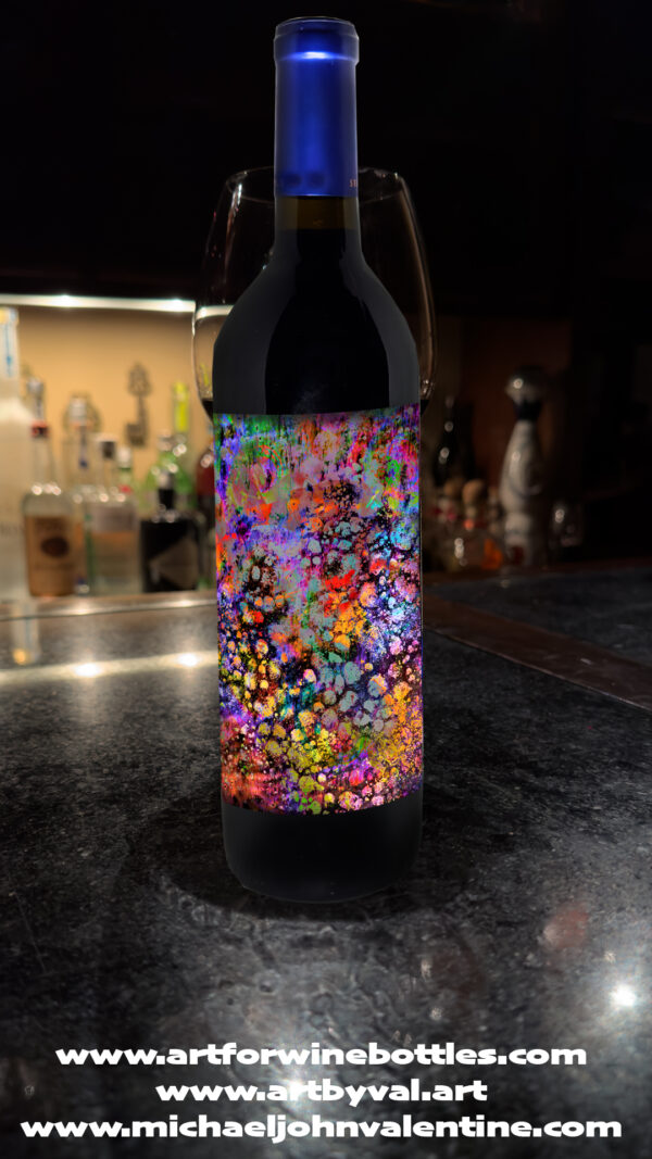 www.artforwinebottles.com featuring The Damn Best Abstract Series as wine labels