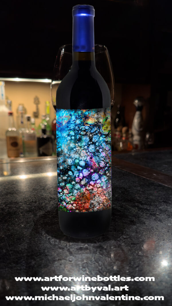 www.artforwinebottles.com featuring The Damn Best Abstract Series as wine labels