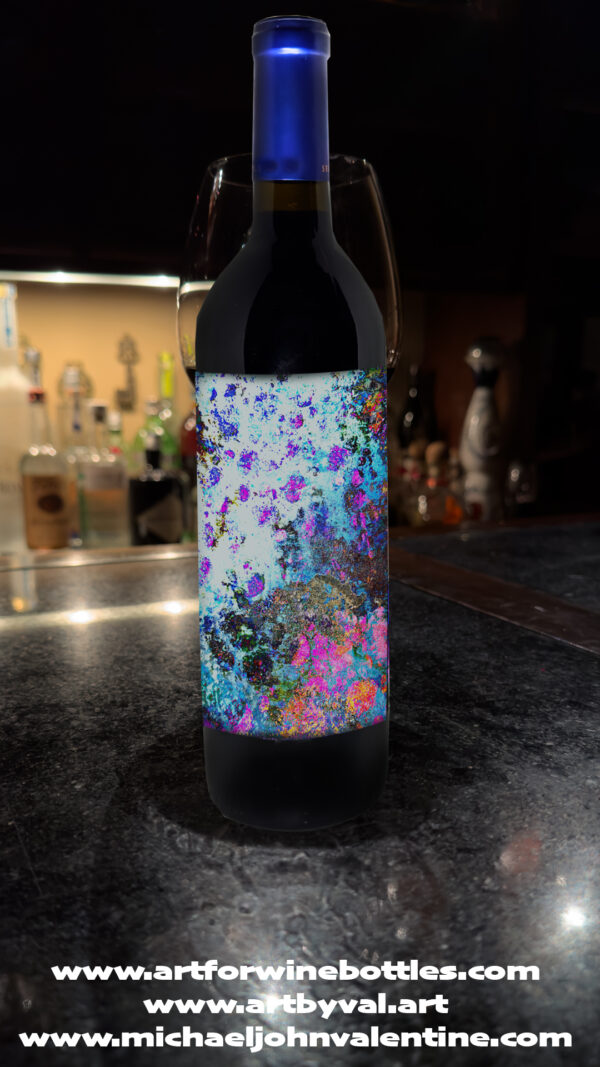 www.artforwinebottles.com featuring The Damn Best Abstract Series as wine labels