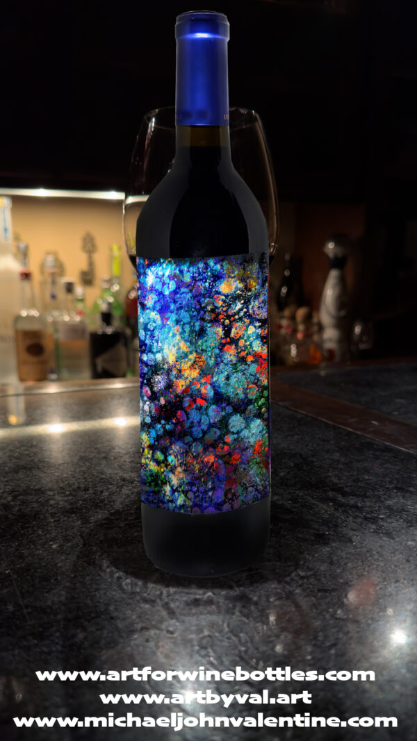 www.artforwinebottles.com featuring The Damn Best Abstract Series as wine labels