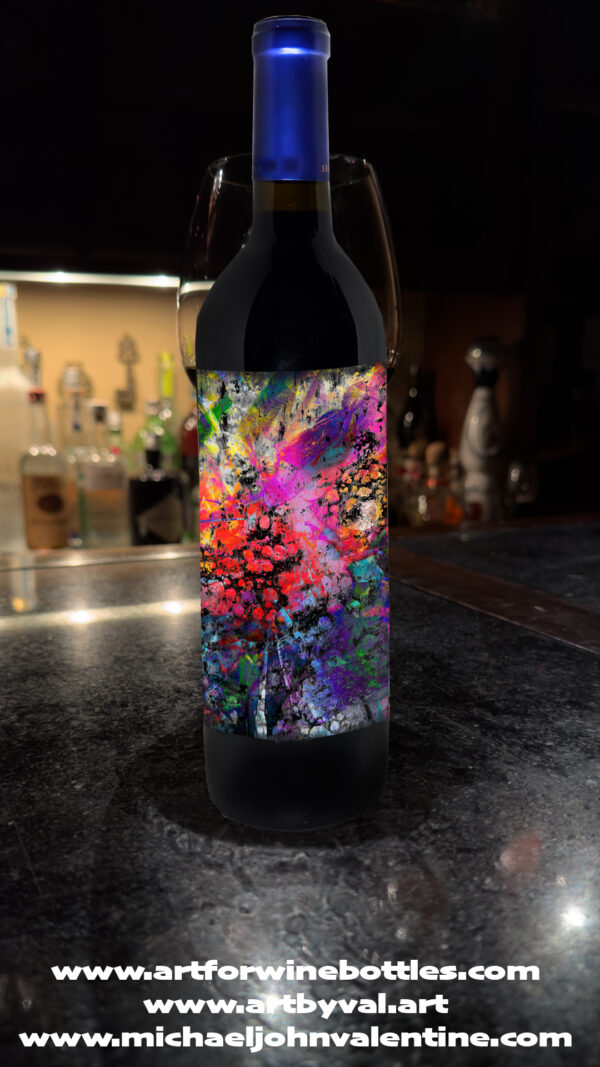 www.artforwinebottles.com featuring The Damn Best Abstract Series as wine labels