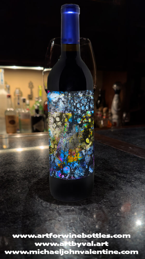 www.artforwinebottles.com featuring The Damn Best Abstract Series as wine labels