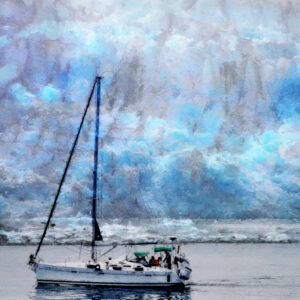 Sailboat at Alaska Lamplugh glacier