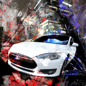 Tesla Model S Abstract Print or Painting