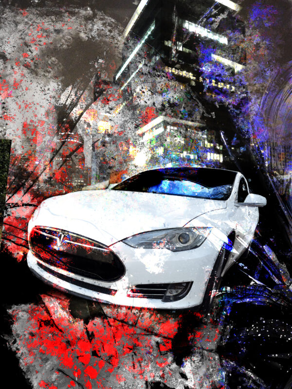 Tesla Model S Abstract Print or Painting