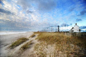 Cape Hatteras Lighthouse at the beach art