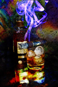 Davidoff Late Hour Cigar with Four Roses Bourbon Art