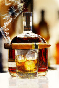 Cohiba BEHIKE cigar Bourbon on ice Art